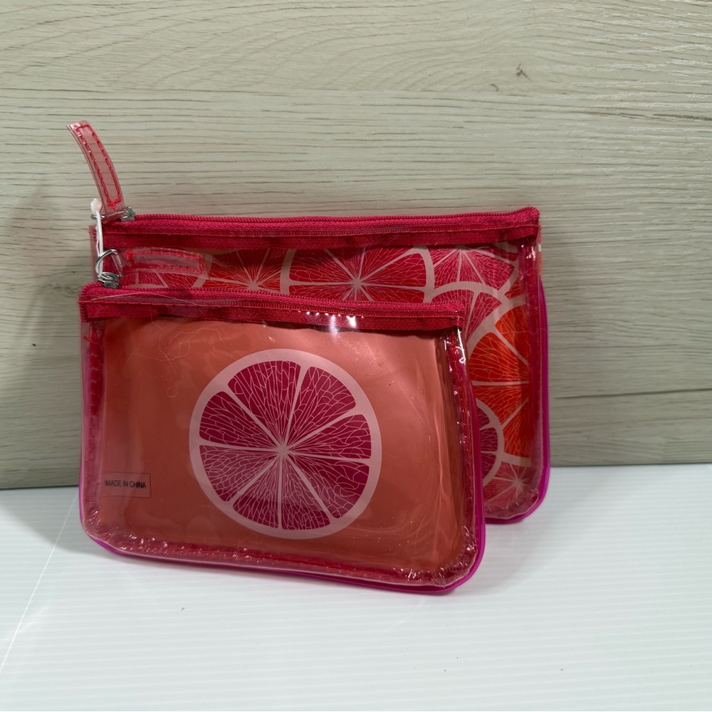 Set of 2 Citrus Zipper Pouches – Fresh, Fun & Functional! 🍊💗